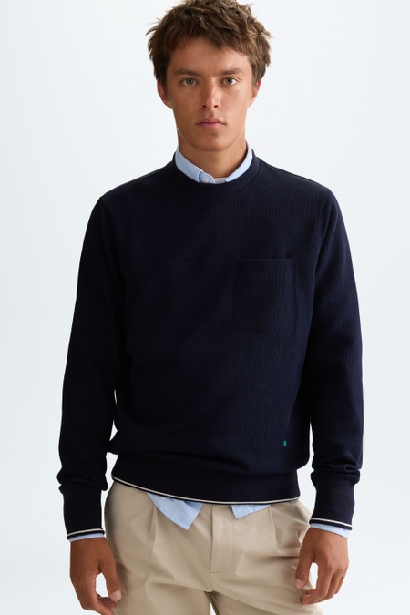 RIBBED SWEATSHIRT WITH POCKET