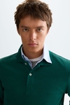 Polo collar ribbed sweatshirt