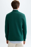 Polo collar ribbed sweatshirt