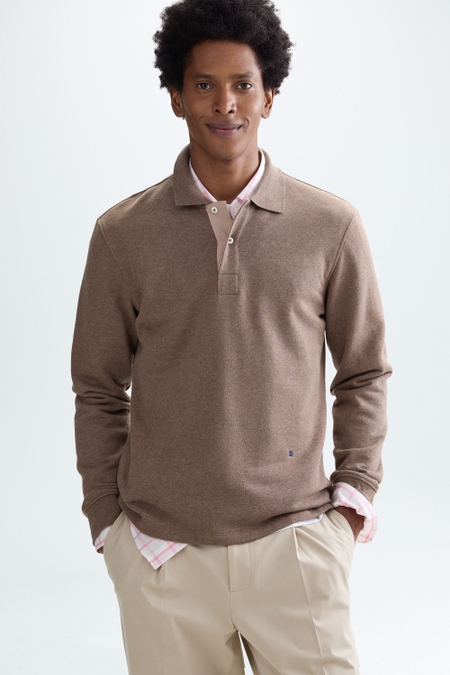 POLO COLLAR FLEECE SWEATSHIRT