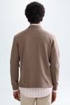Polo collar fleece sweatshirt