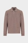 Polo collar fleece sweatshirt