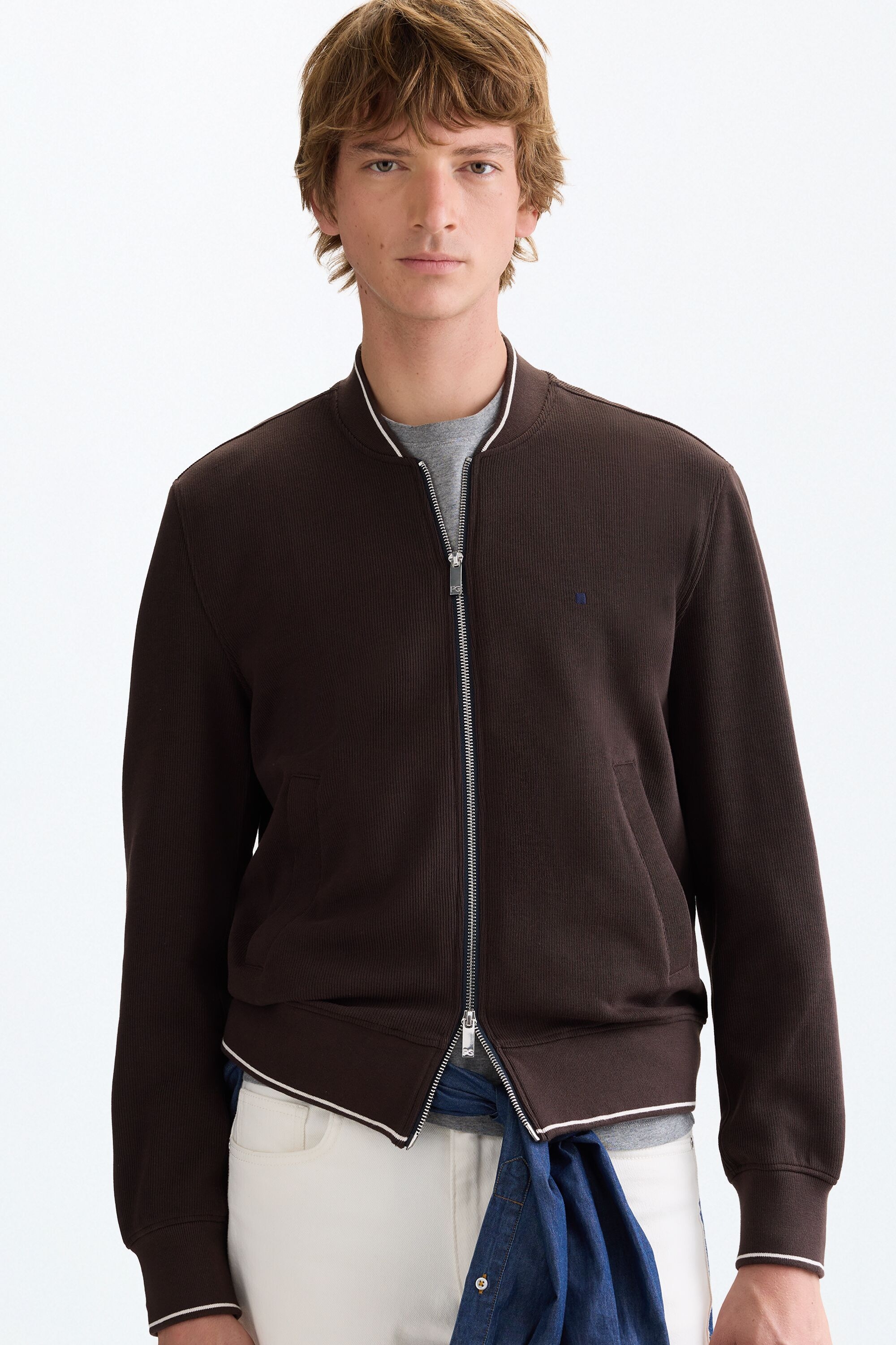 Ribbed bomber jacket