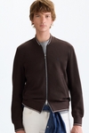 Ribbed bomber jacket