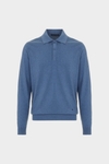 Cotton wool knit polo shirt