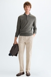 Cotton wool knit polo shirt