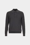 Cotton wool knit polo shirt