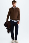 Cotton wool knit polo shirt