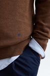 Cotton wool knit polo shirt