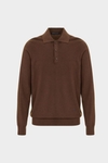 Cotton wool knit polo shirt