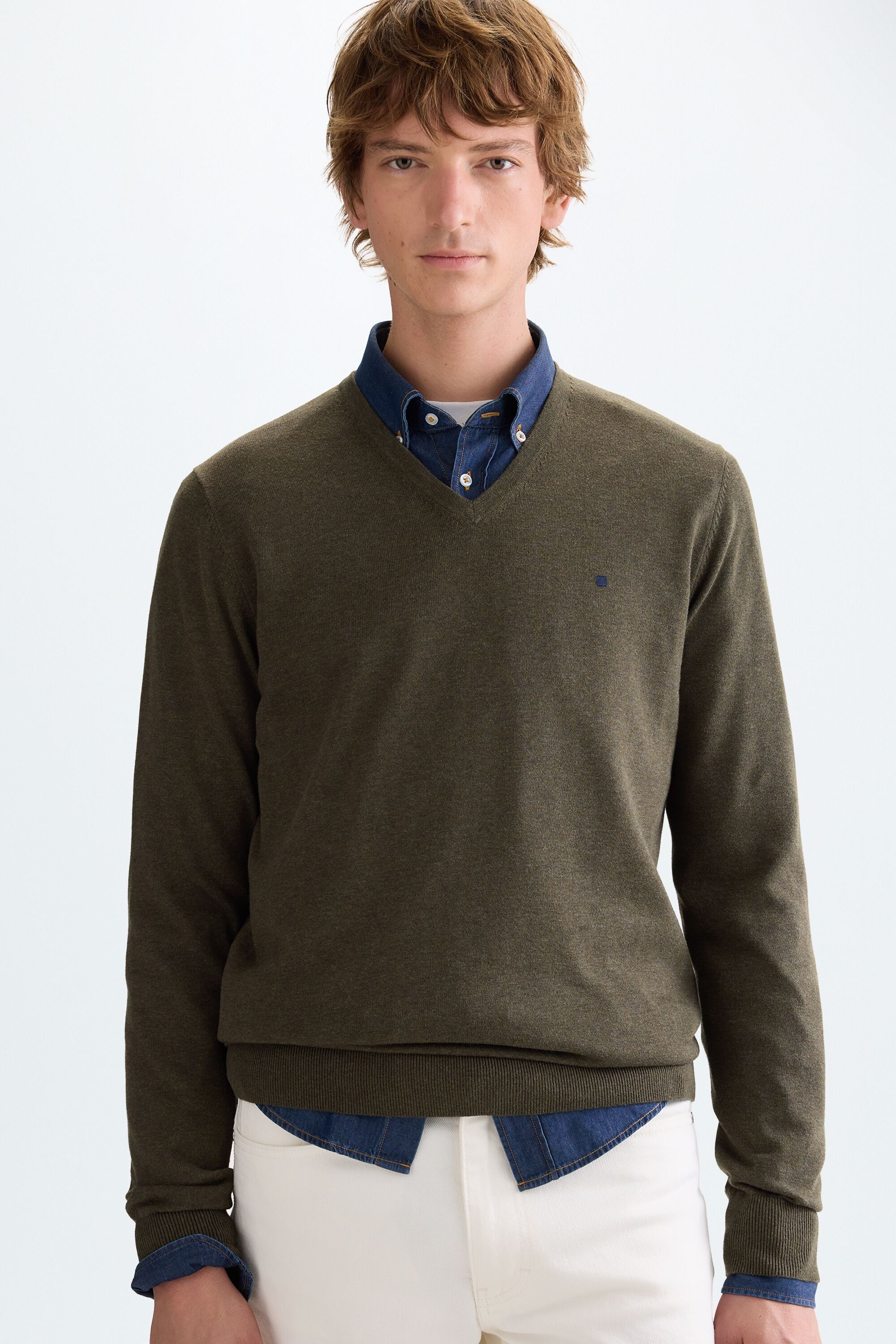 Cotton V-neck sweater