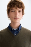 Cotton V-neck sweater