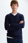 Pima cotton V-neck sweater