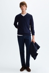 Pima cotton V-neck sweater