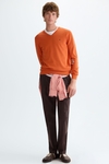Pima cotton V-neck sweater