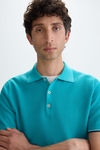 Textured knit polo shirt
