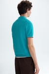 Textured knit polo shirt
