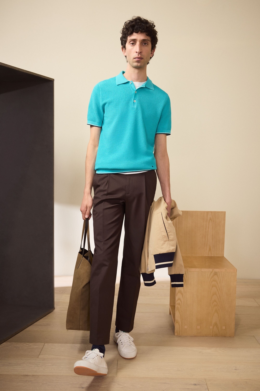 TEXTURED KNIT POLO SHIRT