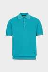 Textured knit polo shirt