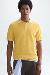 Textured knit polo shirt