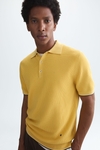 Textured knit polo shirt