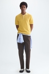 Textured knit polo shirt