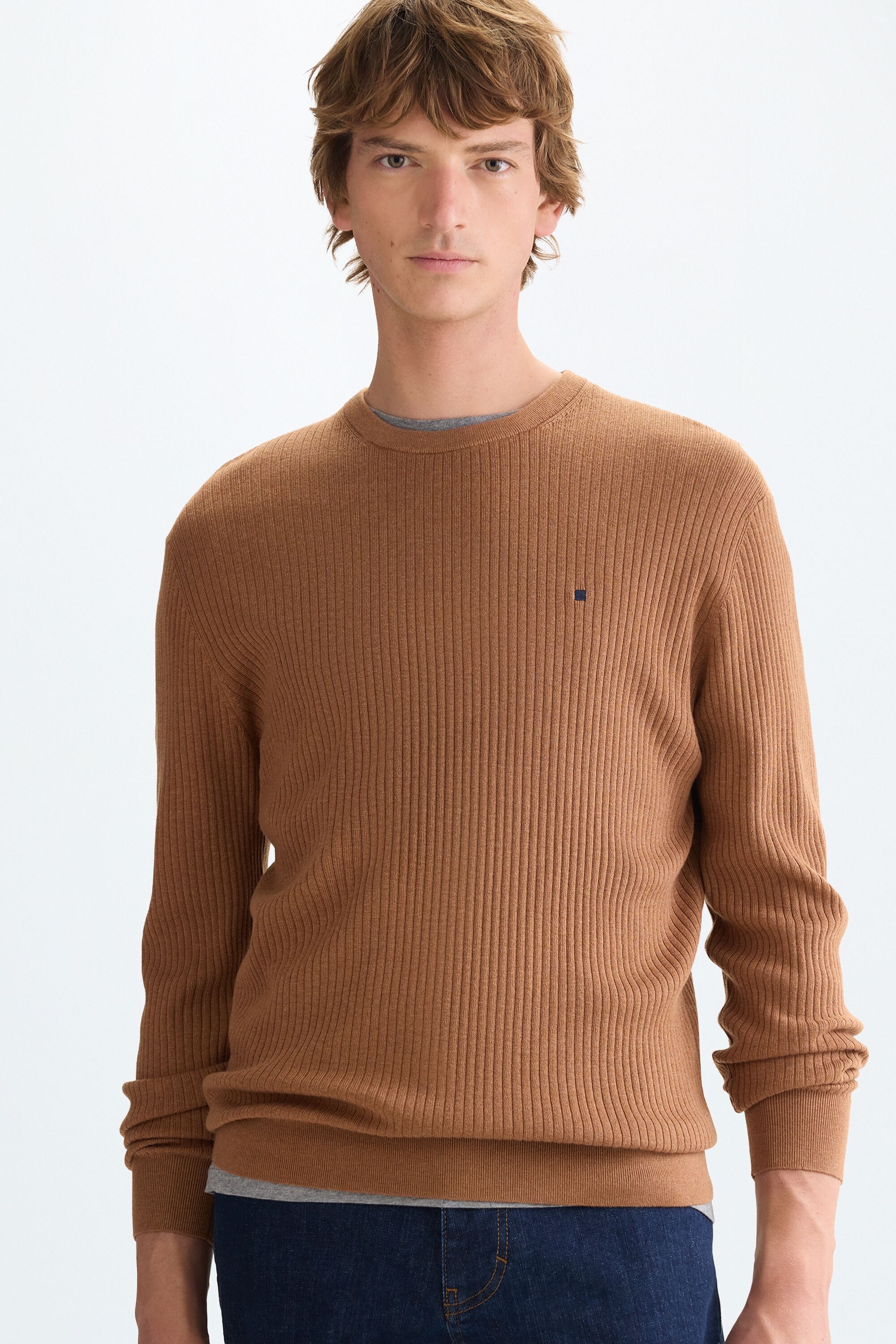 Textured knit sweater