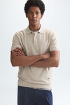 Gassed cotton knit polo shirt