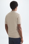 Gassed cotton knit polo shirt