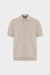 Gassed cotton knit polo shirt