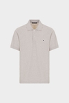 Gassed cotton knit polo shirt