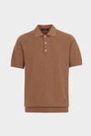 Gassed cotton knit polo shirt