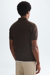 Gassed cotton knit polo shirt