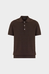 Gassed cotton knit polo shirt