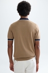 Origami textured knit polo shirt