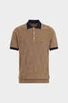 Origami textured knit polo shirt