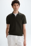 Textured pima cotton knit polo shirt
