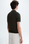 Textured pima cotton knit polo shirt