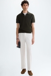Textured pima cotton knit polo shirt