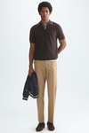 Textured pima cotton knit polo shirt