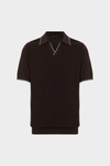 Textured pima cotton knit polo shirt