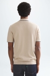 Origami knit half-zip polo shirt