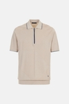 Origami knit half-zip polo shirt