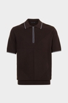 Origami knit half-zip polo shirt