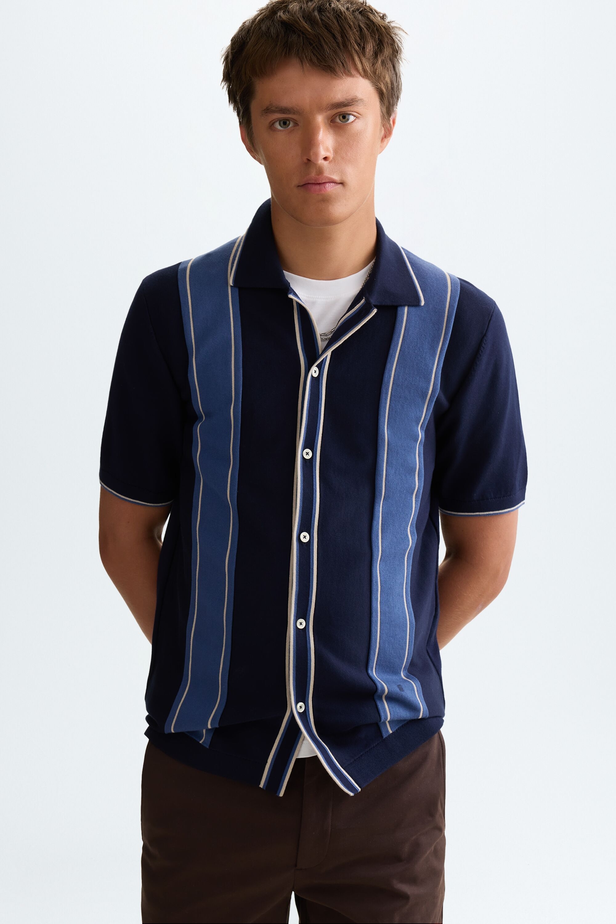 Striped knit shirt