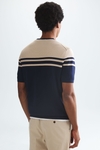 Colorblock pima cotton short-sleeved sweater