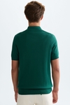 Striped textured knit polo shirt