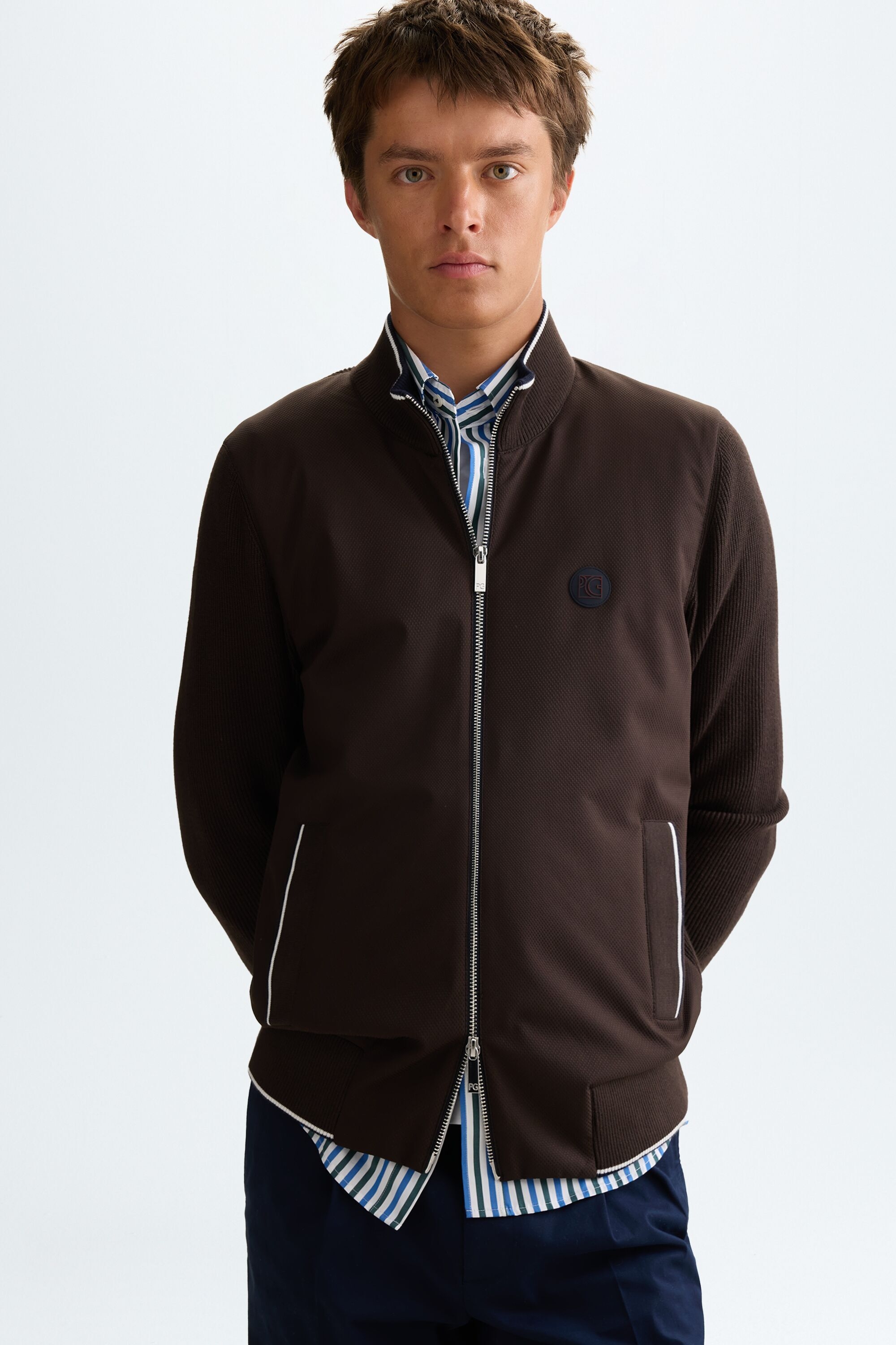 Textured technical jacket
