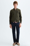 Origami knit bomber jacket