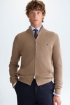 Pima cotton stand-collar cardigan